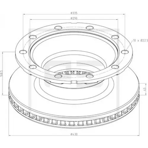 Диск тормозной Schmitz 430*45 KONPAR